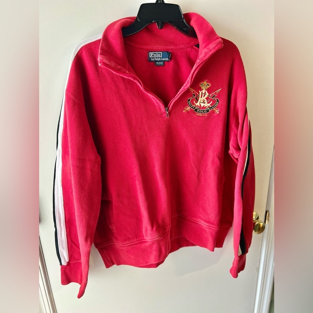 Polo by Ralph Lauren Red Zip Up Sweater